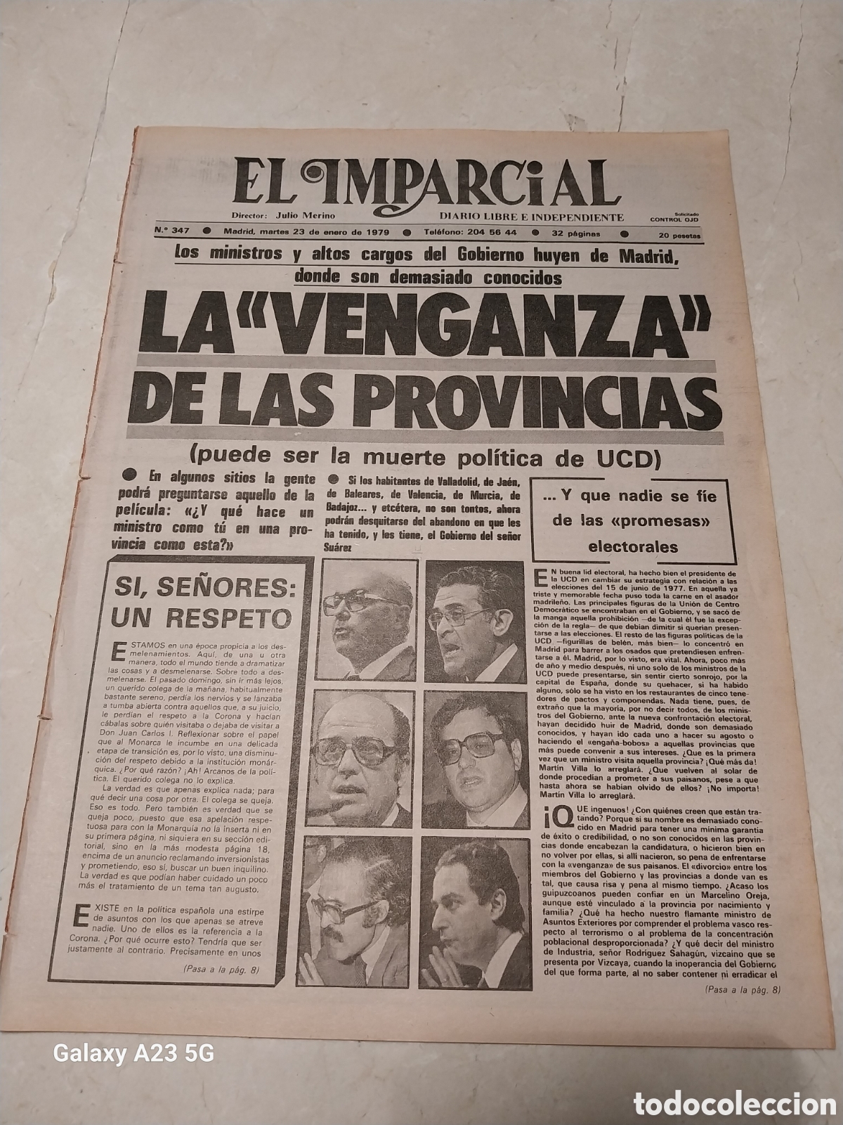Collectionnisme de Revues et Journaux: EL IMPARCIAL 1979 BLAS PI&Ntilde;AR. GOBIERNOS DE COALICI&Oacute;N. HIJO DE EXALCALDE DE CADIZ DECAPITADO. BATALLA