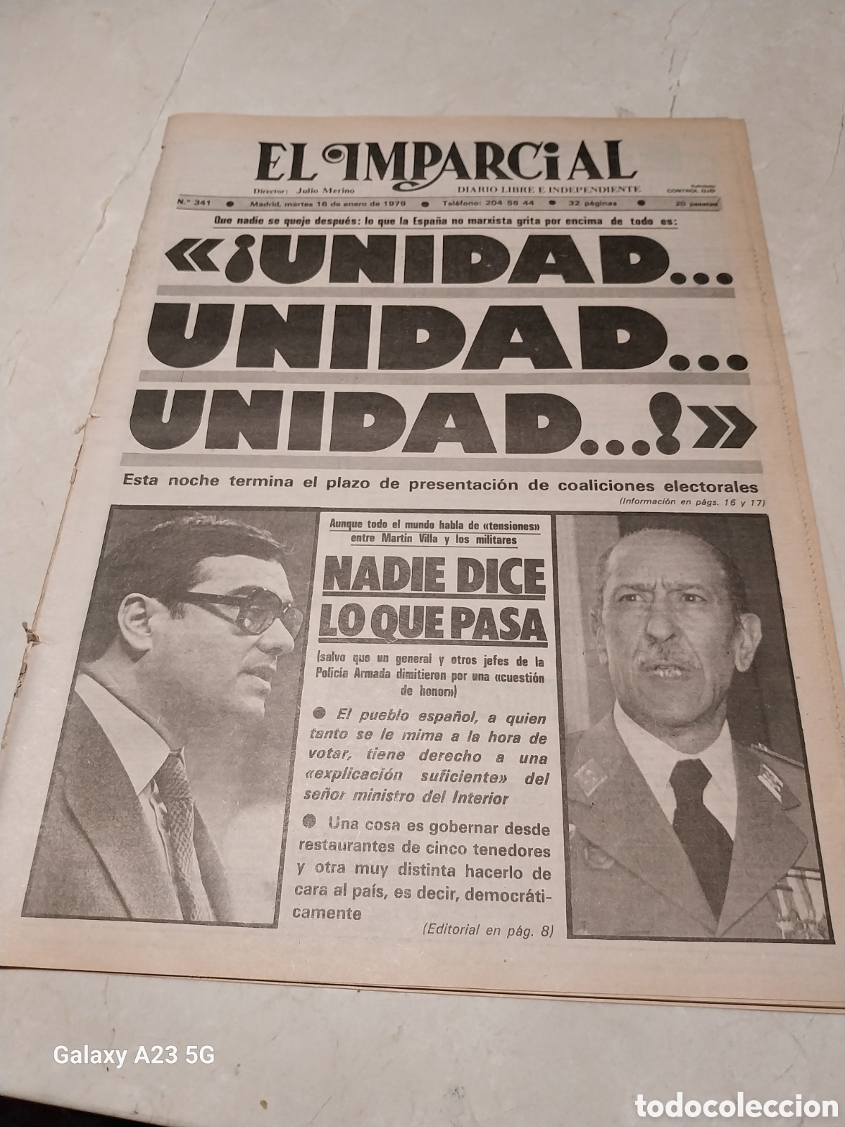 Sammeln von Zeitschriften und Zeitungen: EL IMPARCIAL 1979 BLAS PI&Ntilde;AR EN EL CINE EUROPA. OLEADA DE HUELGAS. PRESENTACI&Oacute;N DE DERECHA DEMOCR&Aacute;TI