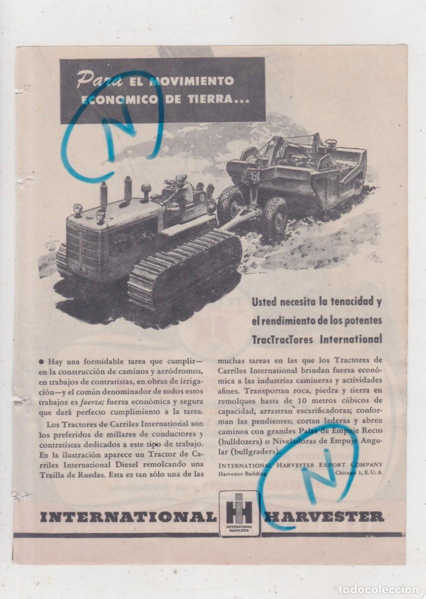 Colecionismo de Revistas e Jornais: PUBLICIDAD 1947. ANUNCIO TRACTORES INTERNATIONAL HARVESTER + TEXACO. COMBUSTIBLES Y LUBRICANTES (REV