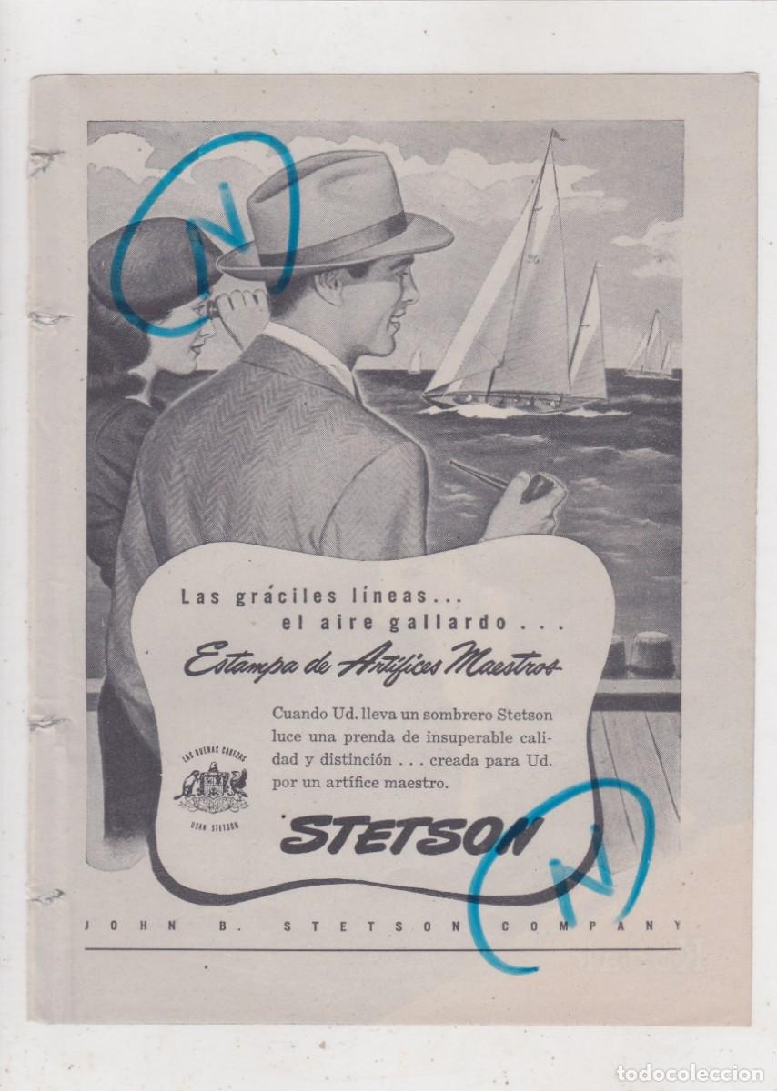 Colecionismo de Revistas e Jornais: PUBLICIDAD 1947. ANUNCIO SOMBRERO STETSON. JONH B. STETSON COMPANY