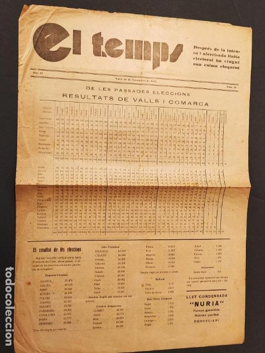 Collection Magazines and Newspapers: EL TEMPS - VALLS - NUM 61 ANY 1932 - ELECCIONS - VER FOTOS -(V-24.704)