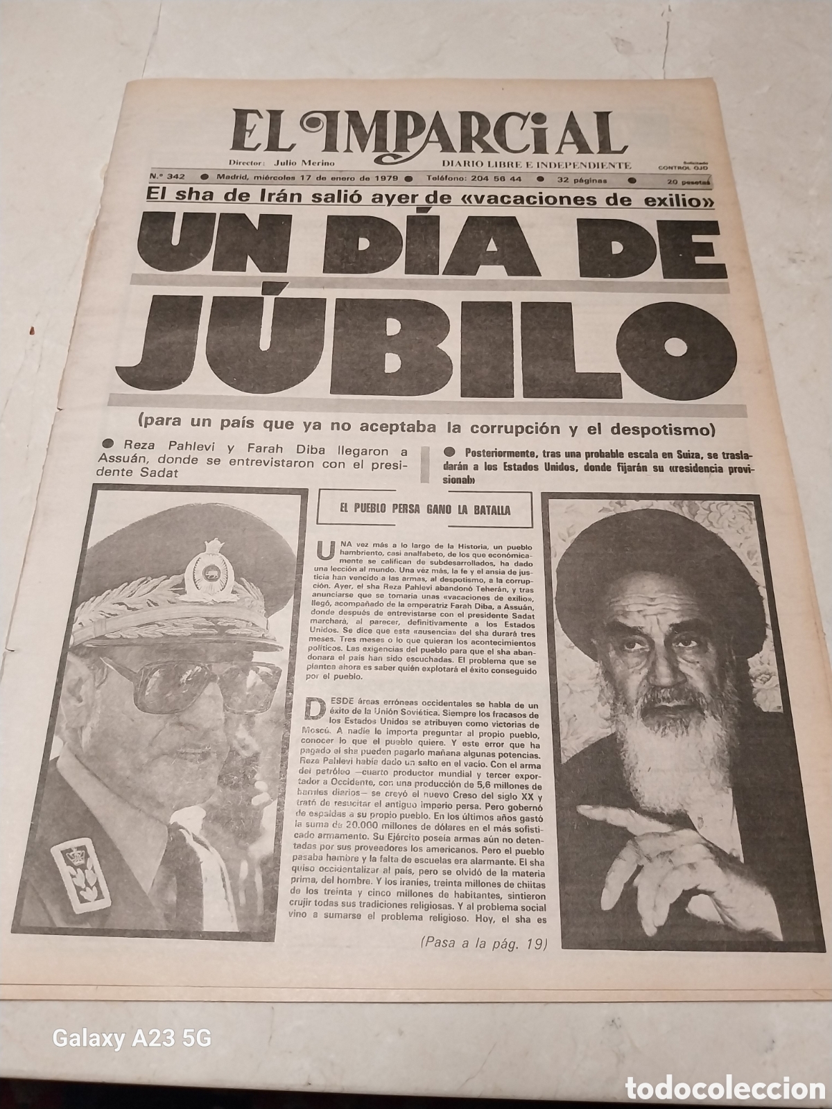 Collectionnisme de Revues et Journaux: EL IMPARCIAL 1979 FRAUDE A LOS GANADEROS. LA DERECHA 121 ESCA&Ntilde;OS.JUBILO EN IRAN.HUELGA EN HOSTELERIA