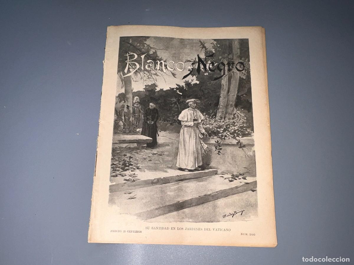 Collectionnisme de Revues et Journaux: BLANCO Y NEGRO. N&ordm; 200. A&Ntilde;O 1895. SU SANTIDAD LE&Oacute;N XIII. P&Iacute;O IX. PUERTA DEL VATICANO.LEER