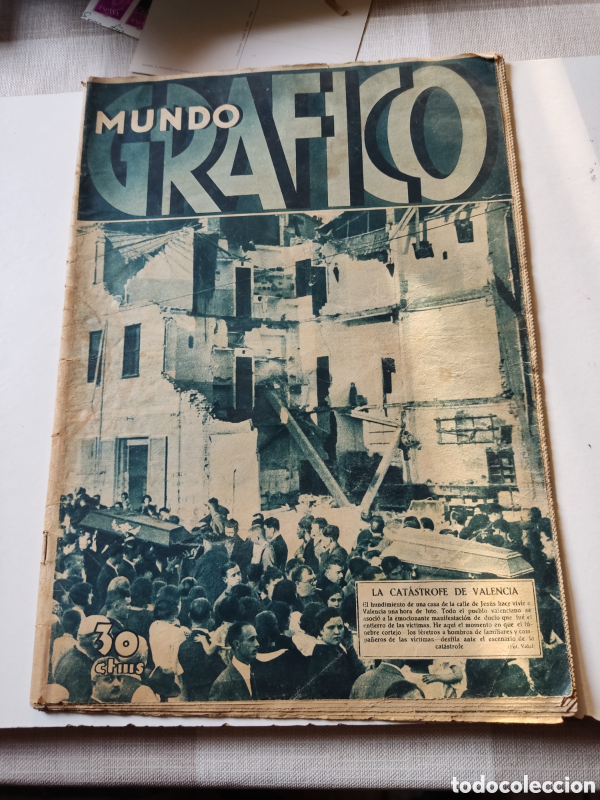 Coleccionismo de Revistas y Peri&oacute;dicos: Diario mundo gr&aacute;fico, cat&aacute;strofe de Valencia