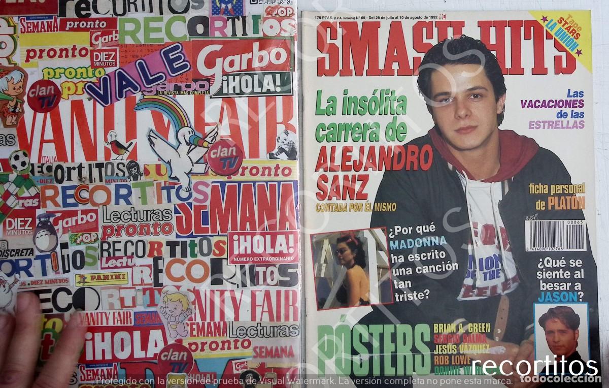Coleccionismo de Revistas y Peri&oacute;dicos: RECORTE PORTADA ALEJANDRO SANZ MADONNA JASON PRIESTLEY