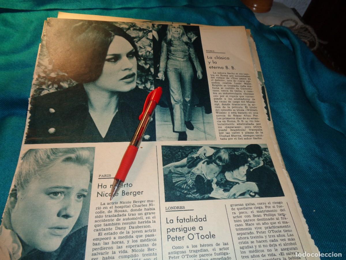 Coleccionismo de Revistas y Peri&oacute;dicos: RECORTE : LA ETERNA BRIGITTE BARDOT. NICOLE BERGER. FOTOGRAMAS, ABRIL 1967