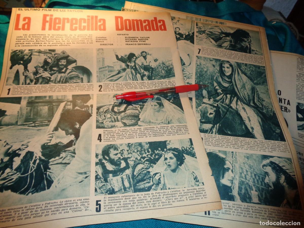 Sammeln von Zeitschriften und Zeitungen: RECORTE : LIZ TAYLOR Y RICHARD BURTON EN LA PELICULA : LA FIERECILLA DOMADA. FOTOGRAMAS, ABRIL 1967