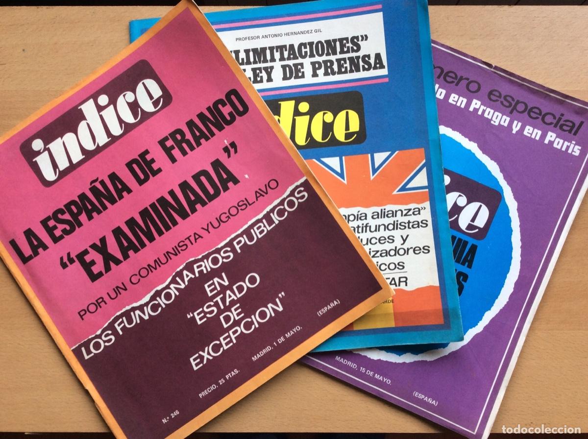 Collectionnisme de Revues et Journaux: 3 Revistas &Iacute;NDICE N&ordm; 246, 247 (1969) 268 (1970) Franco, Checoslovaquia 1968, Religi&oacute;n / capitalismo