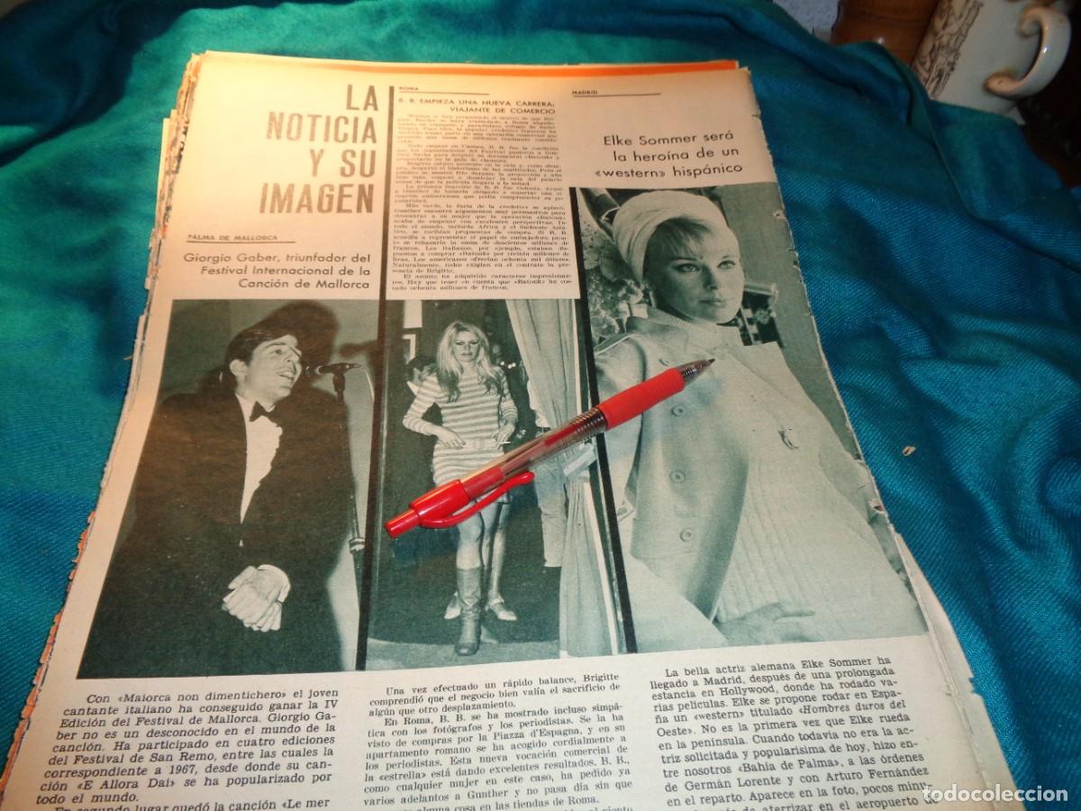 Coleccionismo de Revistas y Peri&oacute;dicos: RECORTE : ELKE SOMMER. BRIGITTE BARDOT. GIORGIO GABER. FOTOGRAMAS, JUNIO 1967