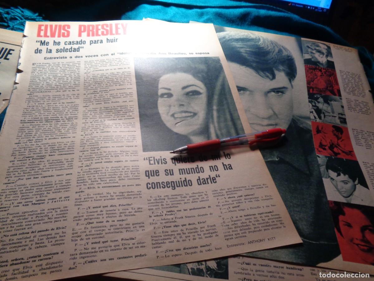 Coleccionismo de revistas y peri&oacute;dicos: RECORTE : ELVIS PRESLEY SE CASA PARA HUIR DE LA SOLEDAD. FOTOGRAMAS, JUNIO 1967