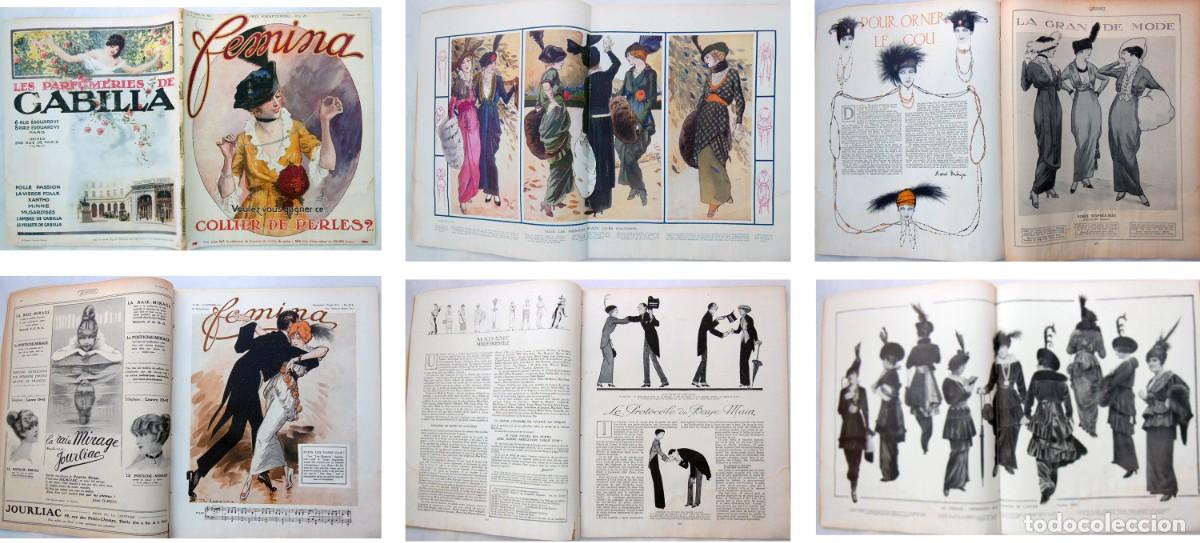 Colecionismo de Revistas e Jornais: REVISTA FRANCESA FEMINA. 15 DE OCTUBRE DE 1913. N&ordm; 306. Souli&eacute;. Valentine Thomson. Bazau.
