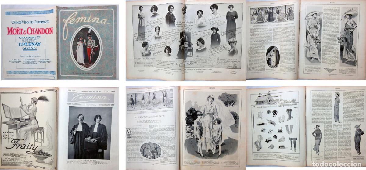Colecionismo de Revistas e Jornais: REVISTA FRANCESA FEMINA. 1 DE AGOSTO DE 1913. N&ordm; 301., Souli&eacute;. Claire Lausnay.