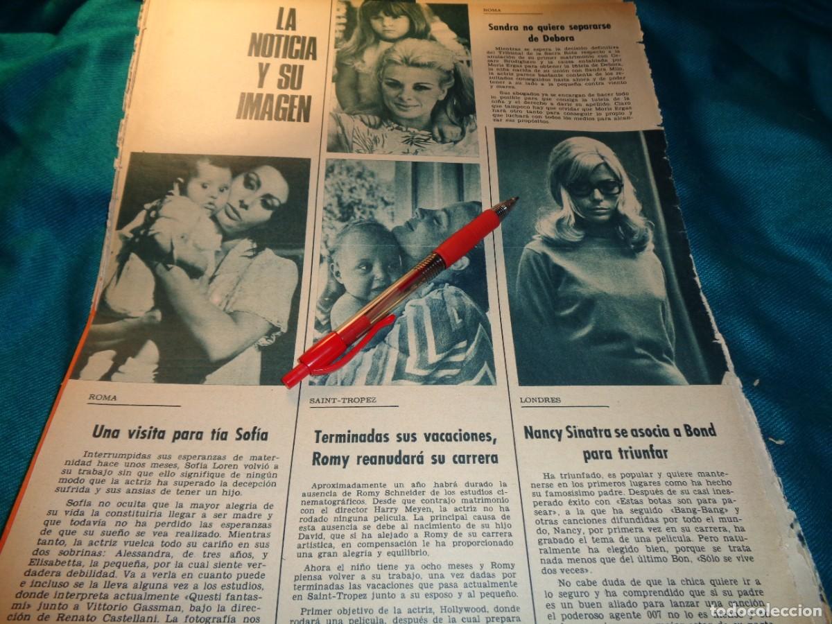 Coleccionismo de Revistas y Peri&oacute;dicos: RECORTE : ROMY SCHNEIDER. NANCY SINATRA. SOFIA LOREN. FOTOGRAMAS, AGTO 1967