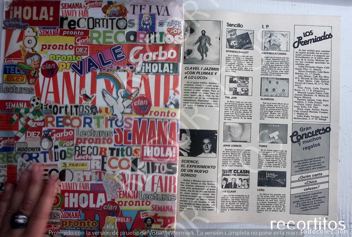 Coleccionismo de Revistas y Peri&oacute;dicos: RAFFAELLA CARRA THE CLASH ALAMEDA LE&Ntilde;O THE JAM JOHN LENNON TUBES