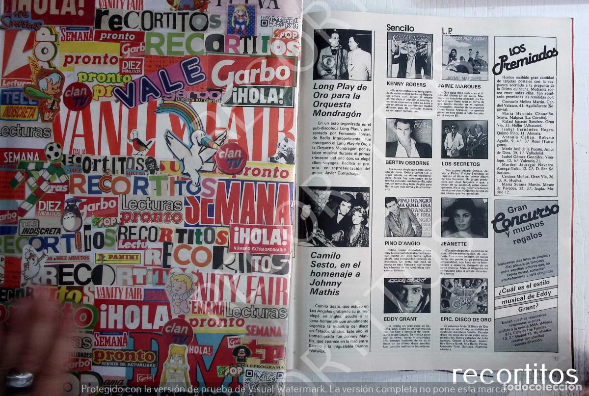 Coleccionismo de revistas y peri&oacute;dicos: ORQUESTA MONDRAGON JAVIER GURRUCHAGA CAMILO SESTO JEANETTE