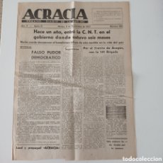 Coleccionismo de Revistas y Periódicos: PERIÓDICO ANARQUISTA CNT FAI ACRACIA LÉRIDA LLEIDA NOVIEMBRE 1937 GUERRA CIVIL CATALUNYA CATALUÑA 3