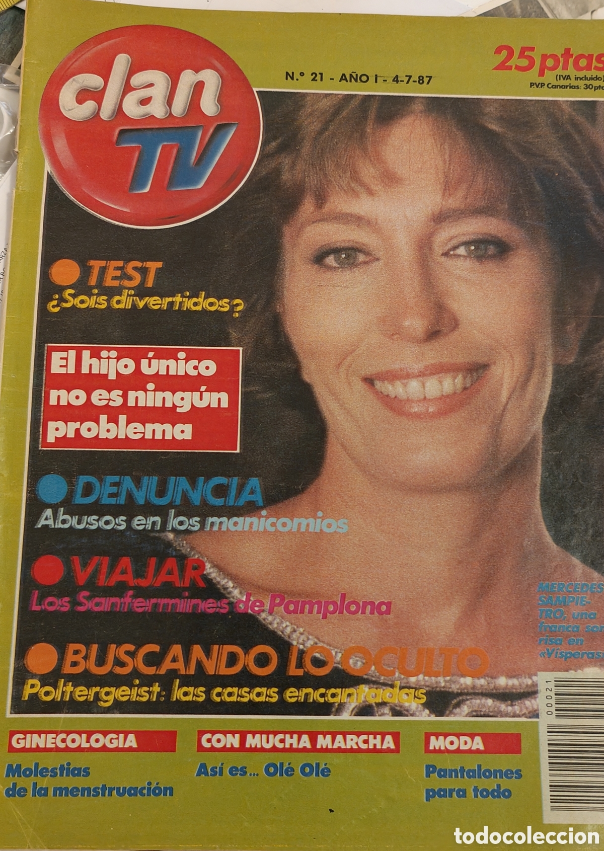Coleccionismo de Revistas y Peri&oacute;dicos: :::: JJ17 - REVISTA CLAN TV N&ordm; 21 - PORTADA MERCEDES SANPIETRO