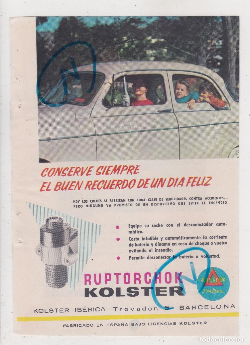 Coleccionismo de revistas y peri&oacute;dicos: PUBLICIDAD 1958. ANUNCIO RUPTORCHOK KOLSTER + NESCAFE Y LECHE CONDENSADA LA LECHERA (REVERSO)