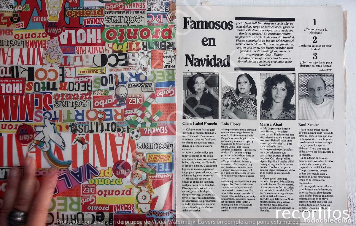 Coleccionismo de revistas y peri&oacute;dicos: MARISA ABAD LOLA FLORES CLARA ISABEL FRANCIA RAUL SENDER