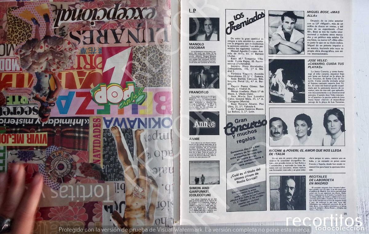Coleccionismo de Revistas y Peri&oacute;dicos: MIGUEL BOSE LABORDETA RICCHI E POVERI JOSE VELEZ SIMON Y GARFUNKEL ANNIE