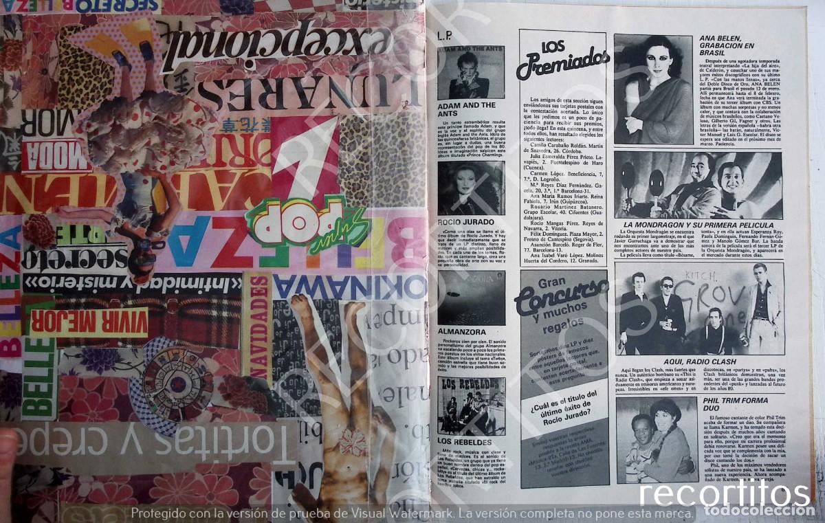 Coleccionismo de Revistas y Peri&oacute;dicos: ADAM AND THE ANTS ROCIO JURADO LOS REBELDES ALMANZORA THE CLASH ANA BELEN ORQUESTA MONDRAGON