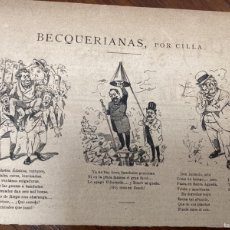 Coleccionismo de Revistas y Periódicos: BECQUERIANAS 1892 ILUSTRACIÓN CILLA RETAL HOJA REVISTA