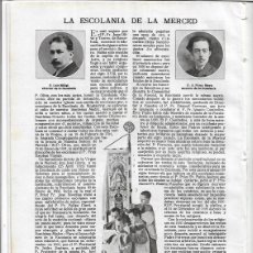 Coleccionismo de Revistas y Periódicos: AÑO 1918 VIRGEN LA MERCED VERGE LA MERCE ESCOLANIA BASILICA FUNDACION DE LA ORDEN CORONACION CORO