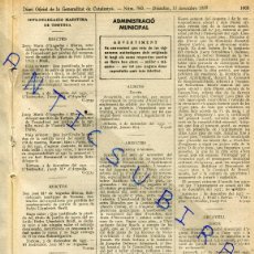 Coleccionismo de Revistas y Periódicos: DIARI ANY 1937 GUERRA CIVIL ALBONS ARBUCIES ARCAVELL LA BISBAL CAPOLAT CORNELLA LLINARS NOU DE GAIA