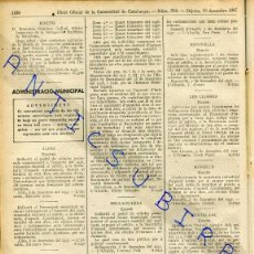Coleccionismo de Revistas y Periódicos: DIARI ANY 1937 GUERRA CIVIL BELLAGUARDIA CORÇA DONZELL D' URGELL ESPONELLA LES LLOSES MONELLS OLOT