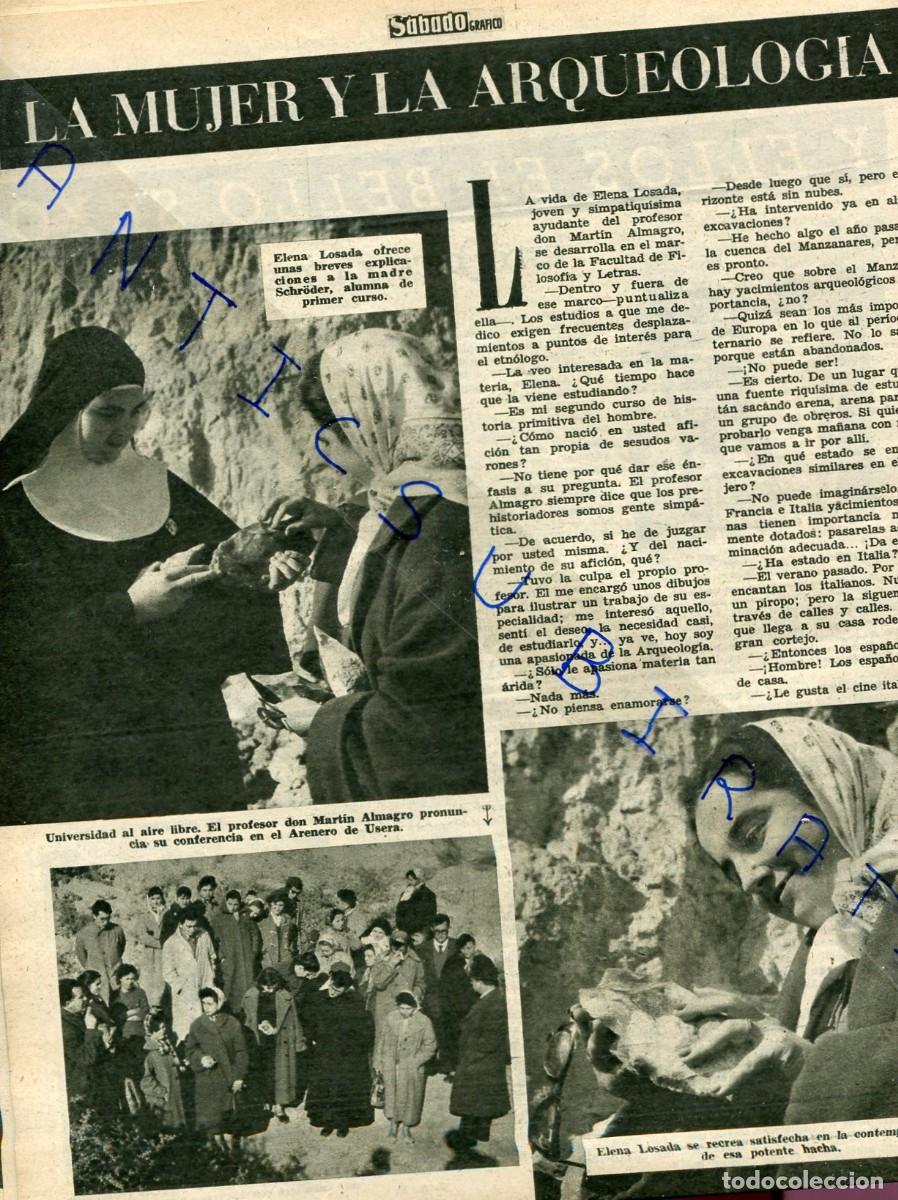 Collezionismo di Riviste e Giornali: REVISTA A&Ntilde;O 1956 ELENA LOSADA ARQUEOLOGA ARQUEOLOGIA MARTIN ALMAGRO EN EXCAVACION EN EL MANZANARES