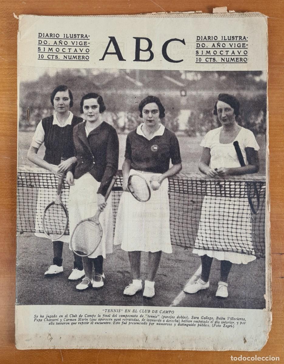 Coleccionismo de Revistas y Peri&oacute;dicos: Diario ABC Final Campeonato Tennis Dobles Femenino Club de Campo Madrid 1932