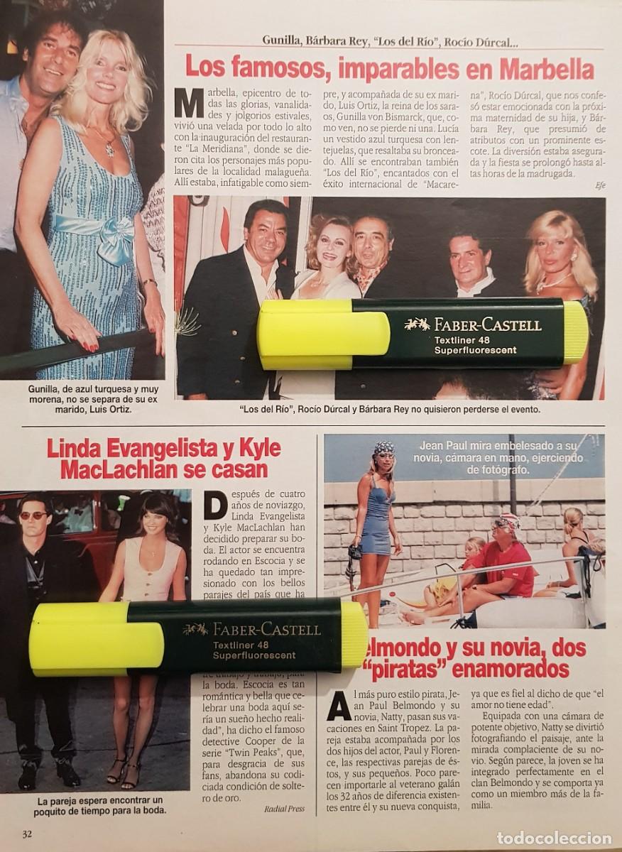 Coleccionismo de Revistas y Peri&oacute;dicos: Reportaje Gunilla / Roc&iacute;o D&uacute;rcal / Barbara Rey / Linda Evangelista 16.08.96