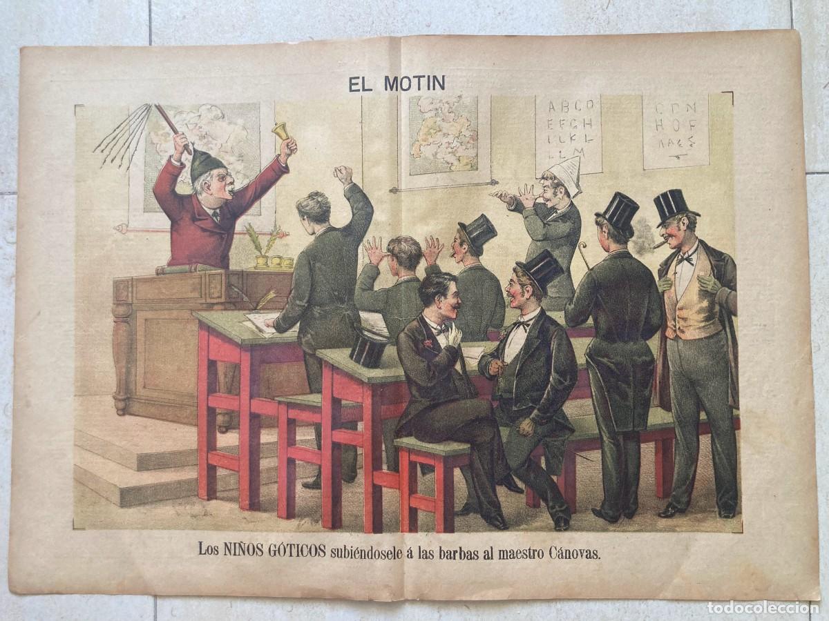 Coleccionismo de Revistas y Peri&oacute;dicos: EL MOTIN, periodico sat&iacute;rico semanal. Num. 17 del 23-4-1892. Ni&ntilde;os goticos. Canovas. Revista