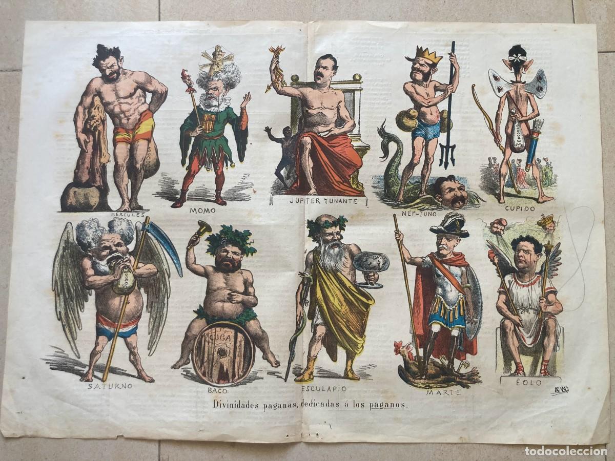 Coleccionismo de Revistas y Peri&oacute;dicos: LA FLACA, periodico sat&iacute;rico semanal.Tomo II, Num. 49 del 23-1-1873. Divinidades paganas. Revista