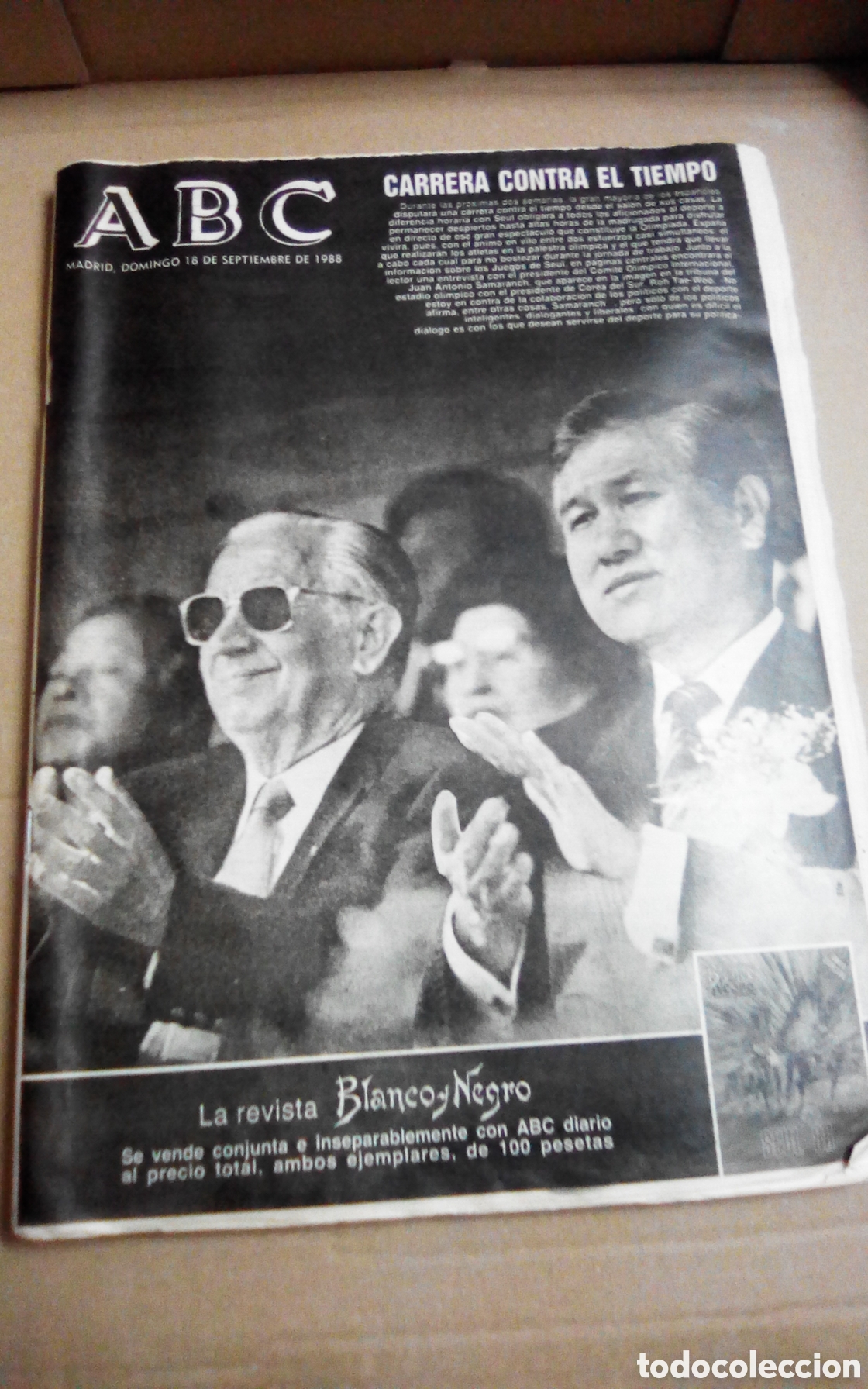 Coleccionismo de Revistas y Peri&oacute;dicos: ABC. 18 De septiembre 1988. Seul 88. Samaranch. Rho Tae-Woo. Garrigues Walker. HB, ETA. Cuba.