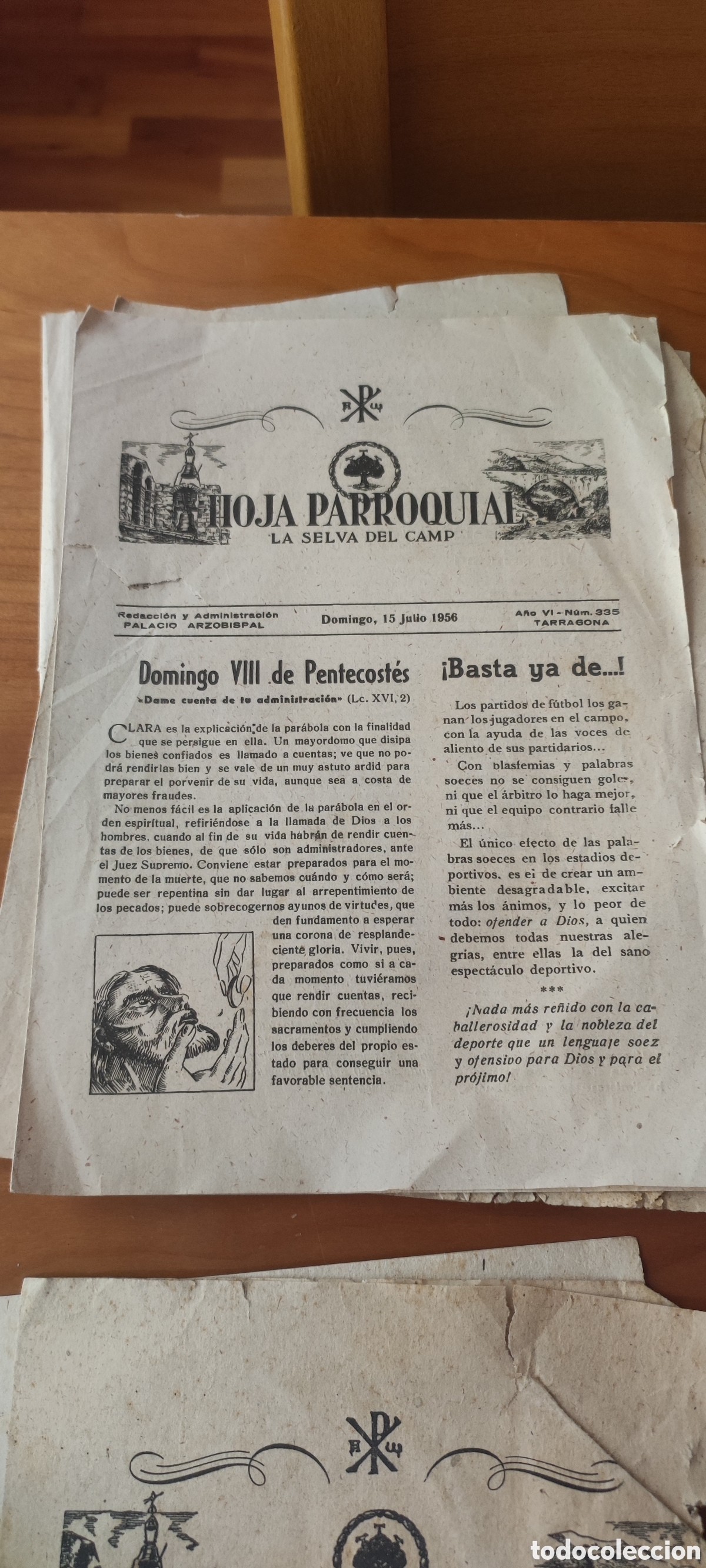 Coleccionismo de revistas y peri&oacute;dicos: Hoja parroquial La Selva del Camp
