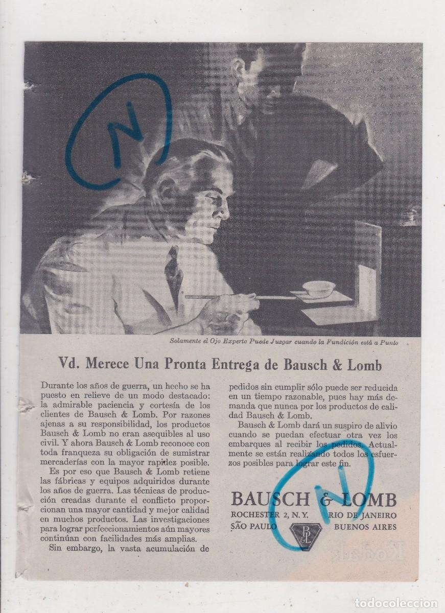 Sammeln von Zeitschriften und Zeitungen: PUBLICIDAD 1947. ANUNCIO BAUSCH & LOMB