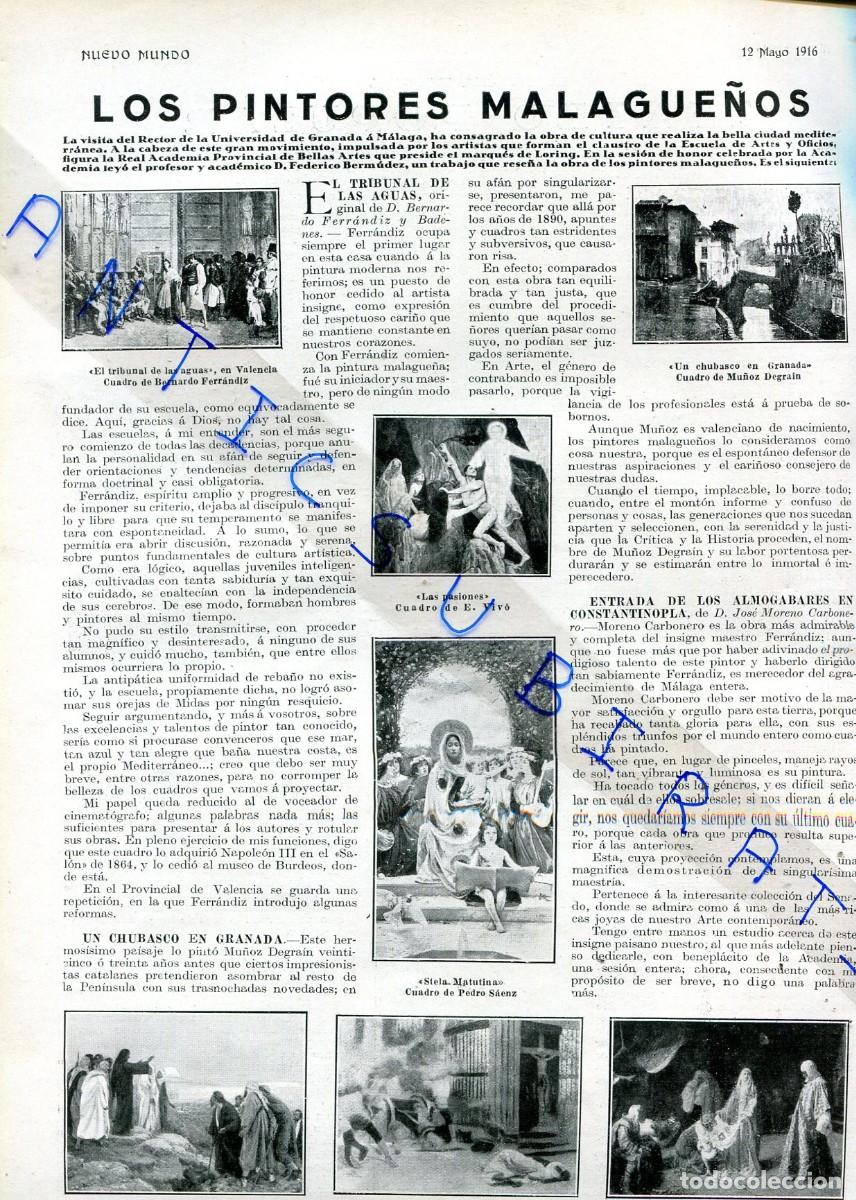 Collectionnisme de Revues et Journaux: REVISTA A&Ntilde;O 1916 PITOR MALAGA BERNARDO FERNANDIZ MU&Ntilde;OZ DEGRAIN PEDRO SAENZ SIMONET DUMONT NOGALES PO