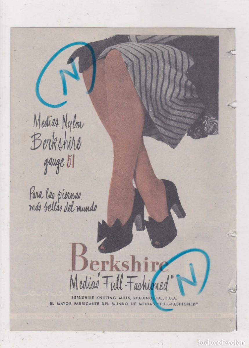 Sammeln von Zeitschriften und Zeitungen: PUBLICIDAD 1947. ANUNCIO BERKSHIRE. MEDIAS &rdquo;FULL-FASHIONED&rdquo; + PERFUME TABU. DAMA. PARIS (REVERSO)