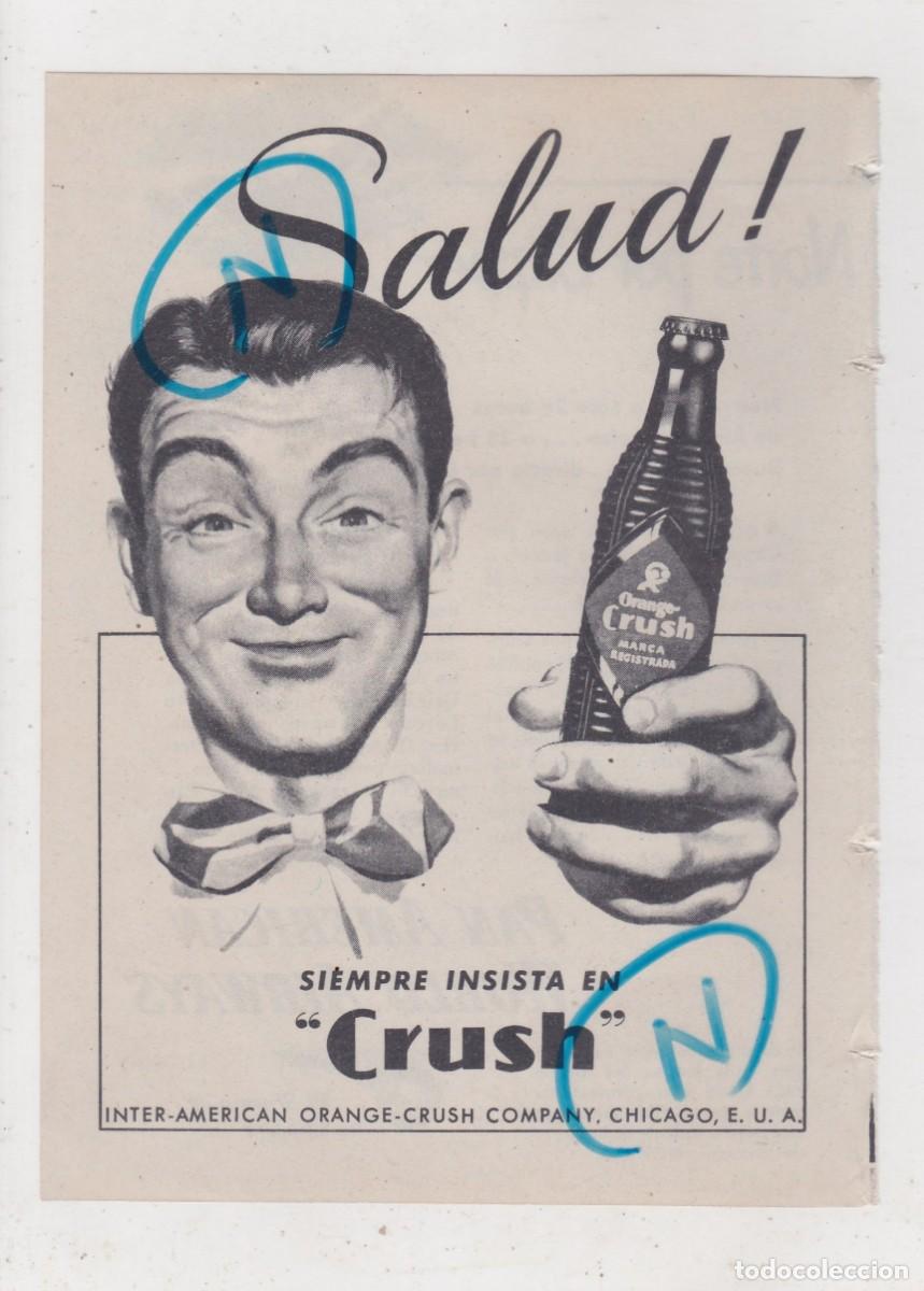 Colecionismo de Revistas e Jornais: PUBLICIDAD 1947. ANUNCIO REFRESCO ORANGE CRUSH + PAN AMERICAN WORLD AIRWAYS (REVERSO)