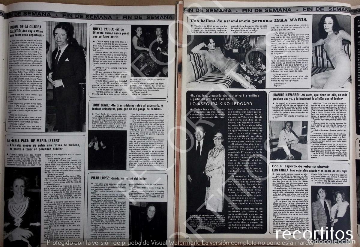 Coleccionismo de Revistas y Peri&oacute;dicos: MIGUEL DE LA QUADRA SALCEDO INKA MARIA LUIS VARELA JUANITO NAVARRO KIKO LEDGARD TONY GENIL