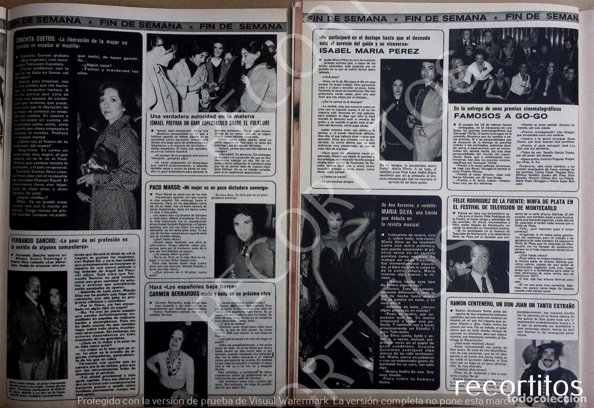 Coleccionismo de Revistas y Peri&oacute;dicos: CONCHA CUETOS PACO MARSO FERNANDO SANCHO SARA MONTIEL MARIA ROSARIA OMAGGIO