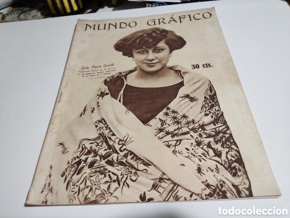 Coleccionismo de Revistas y Peri&oacute;dicos: Mundo gr&aacute;fico 1924, Santander, Coru&ntilde;a,deva, Zarautz,, virgen de la Roca, Vigo