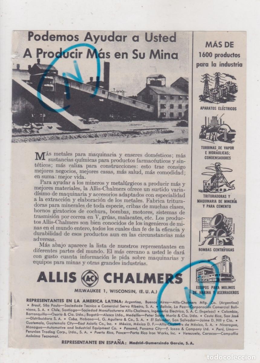 Sammeln von Zeitschriften und Zeitungen: PUBLICIDAD 1947. ANUNCIO ALLIS CHALMERS, MAQUINARIA Y ACCESORIOS. MILWAUKEE. WISCONSIN (E.U.A.)