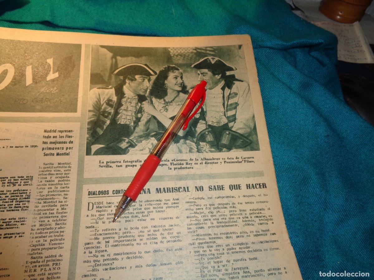 Coleccionismo de Revistas y Peri&oacute;dicos: RECORTE : CARMEN SEVILLA EN LA PELICULA CUENTOS DE LA ALHAMBRA . PRIMER PLANO, MARZO 1950