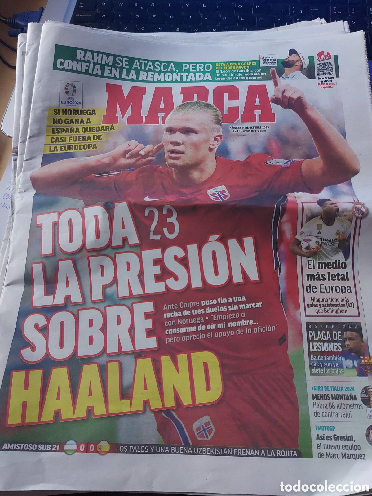 Coleccionismo de Revistas y Peri&oacute;dicos: PERIODICO MARCA 14.10.2023 HAALAND