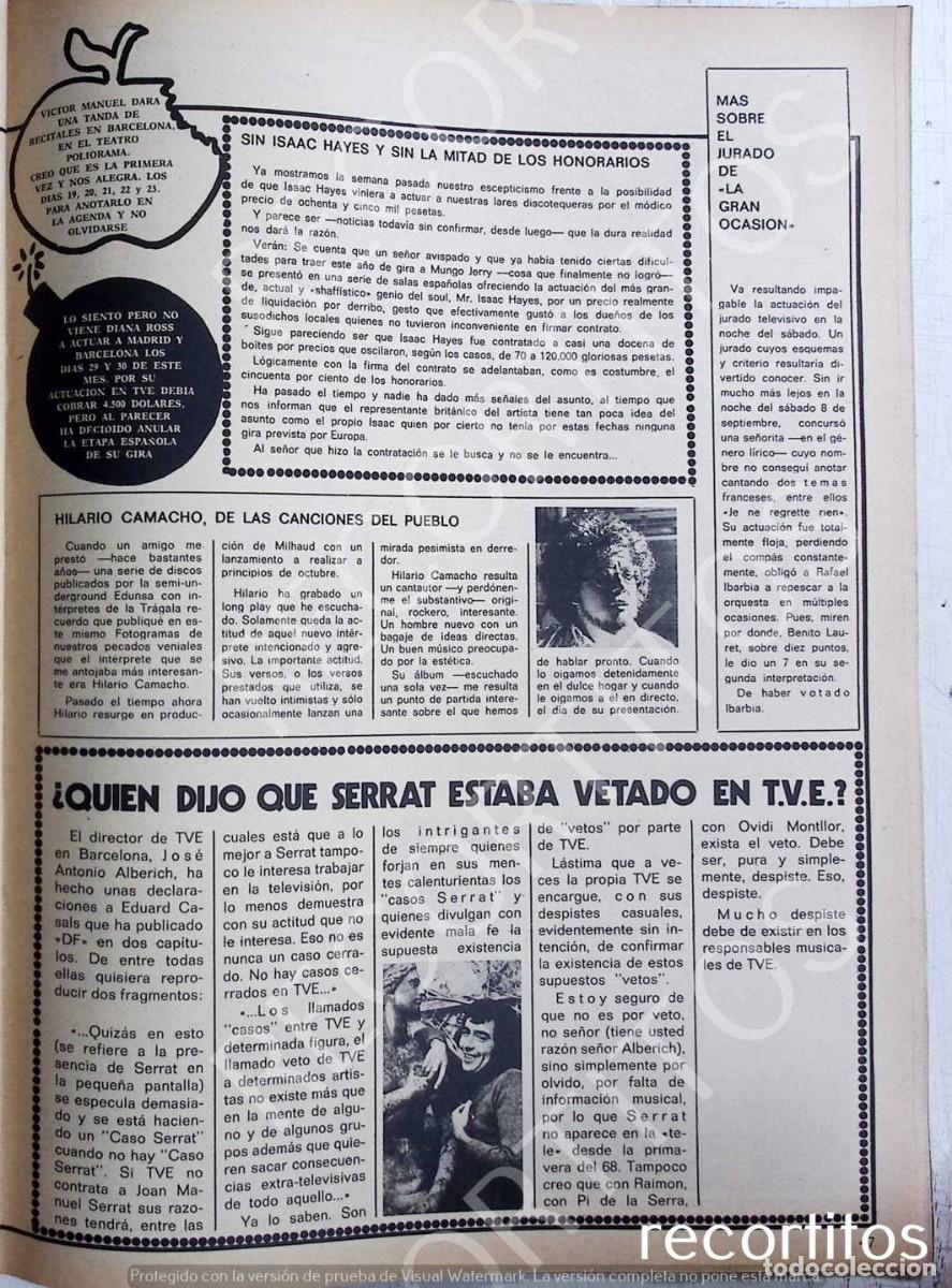 Collectionnisme de Revues et Journaux: JOAN MANUEL SERRAT HILARIO CAMACHO