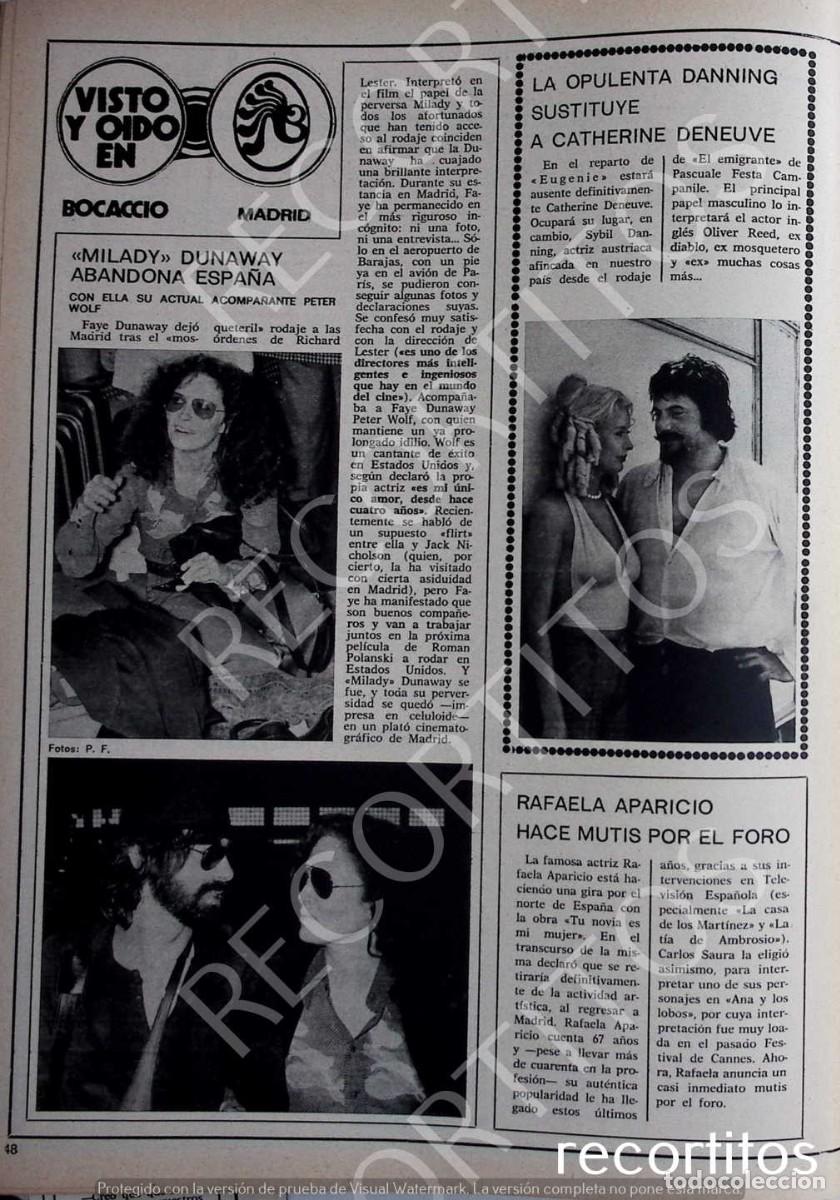 Coleccionismo de revistas y peri&oacute;dicos: sybil danning FAYE DUNAWAY OLIVER REED LOS TRES MOSQUETEROS