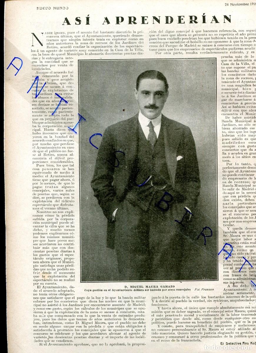 Collection Magazines and Newspapers: REVISTA A&Ntilde;O 1916 MIGUEL MAURA GAMAZO RAFAEL GASSET MINISTRO HIJOS DE J. B. BUSEA DE ZUMARRAGA