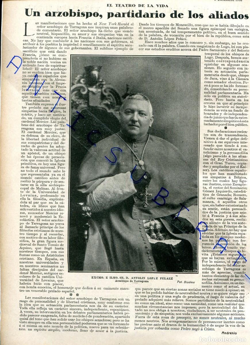 Collection Magazines and Newspapers: REVISTA A&Ntilde;O 1916 OBISPO DE TARRAGONA ANTOLIN LOPEZ PELAEZ JOSE MARIA CARRETERO FERROCARRIL DE SARRIA